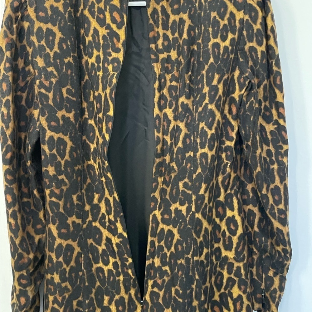 Vintage Carolina Herrera x Saks 5th Ave Leopard Long Sleeve Dress USA Made - Picture 7 of 11